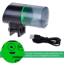 Fish Feeder Automatic Aquarium, Customized Feeding Schedule Rechargeable Timer with USB Charger Cable for Goldfish Turtles, Moisture-Proof Design