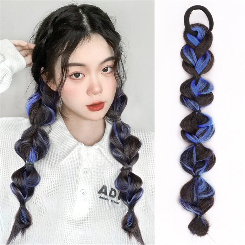 Ponytail Extension Elastic Hairpiece 1Pc 18Inch 4/30HL Synthetic  Ponytail Natural Lantern Braid Bubble Twist