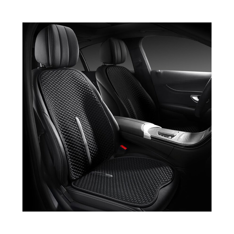 Car Seat Cover Sets For Hyundai Casper Celesta Centennial Coupe Dynasty Ice Silk Breathable Nonslip Front Row 2Pcs Black 9365049296199