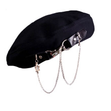 Chapeau de peintre unisexe, béret, chapeau plat, Bonnet-Noir