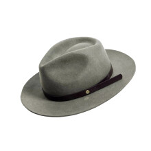 Homburg Chapeau Haut-de-Forme avec Ceinture Exotique-gris marron