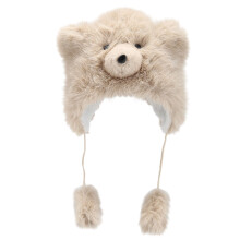 Chapeau d'ours blanc avec oreilles pour sports d'hiver,-kaki
