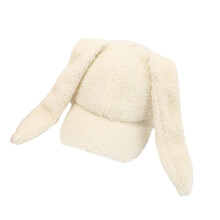 Chapeau de Baseball en peluche avec lettres-Blanc laiteux