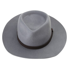 Chapeau de gentleman en laine PU Band Jazzy Hat adulte-Gris