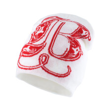 Casquettes tricotées à motif de lettres, bonnets-blanc rouge