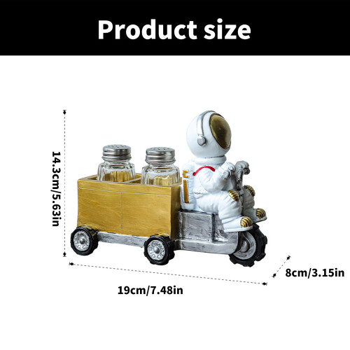 Astronaut Statue Decorative Ornament Salt Peppers Bottle-1 2