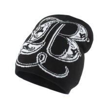 Bonnets à motif de lettres, chapeau d'hiver-noir et blanc
