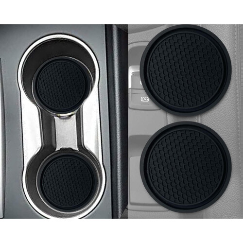 Sottobicchieri in silicone per portabicchieri auto, resistenti, con texture a nido d'ape, accessori per auto (2 pezzi) 1