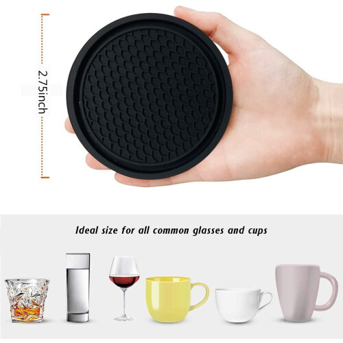 Sottobicchieri in silicone per portabicchieri auto, resistenti, con texture a nido d'ape, accessori per auto (2 pezzi) 2