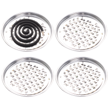 Porte-spirale anti-moustiques élégant, en acier inoxydable à mailles dentelées, résistant aux intempéries, récupérateur de cendres pour