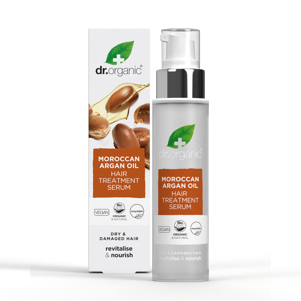 Dr. Organic Men's Dr Organic Moroccan Argan Oil Hair Treatt Serum, Detangle, For Frizz, Dry & Damaged Hair, Wo, Natural, Vegan, Cruelty-Free, Paraben &