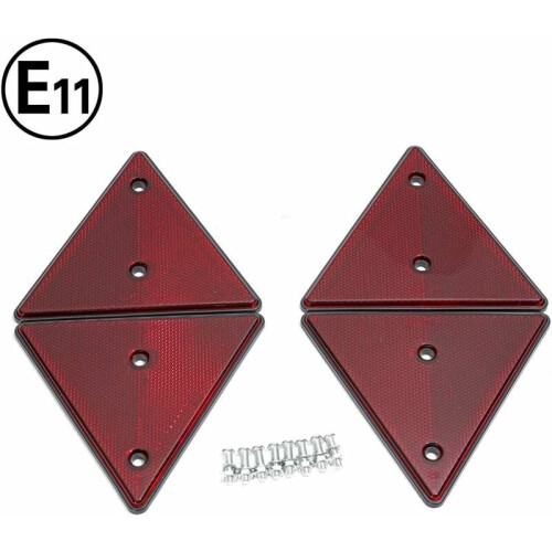 Easy Installation Reflective Trailer Triangles For Agricultural Vehicles, Universal Use Screw Mount Triangular Reflectors Durable Reflective Markers, 2