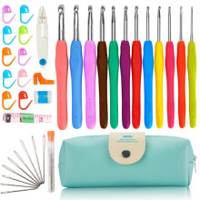 Crochets à prise confortable, kit complet pour débutants pour les passionnés de loisirs créatifs, crochets à manche ergonomique et bords lisses,
