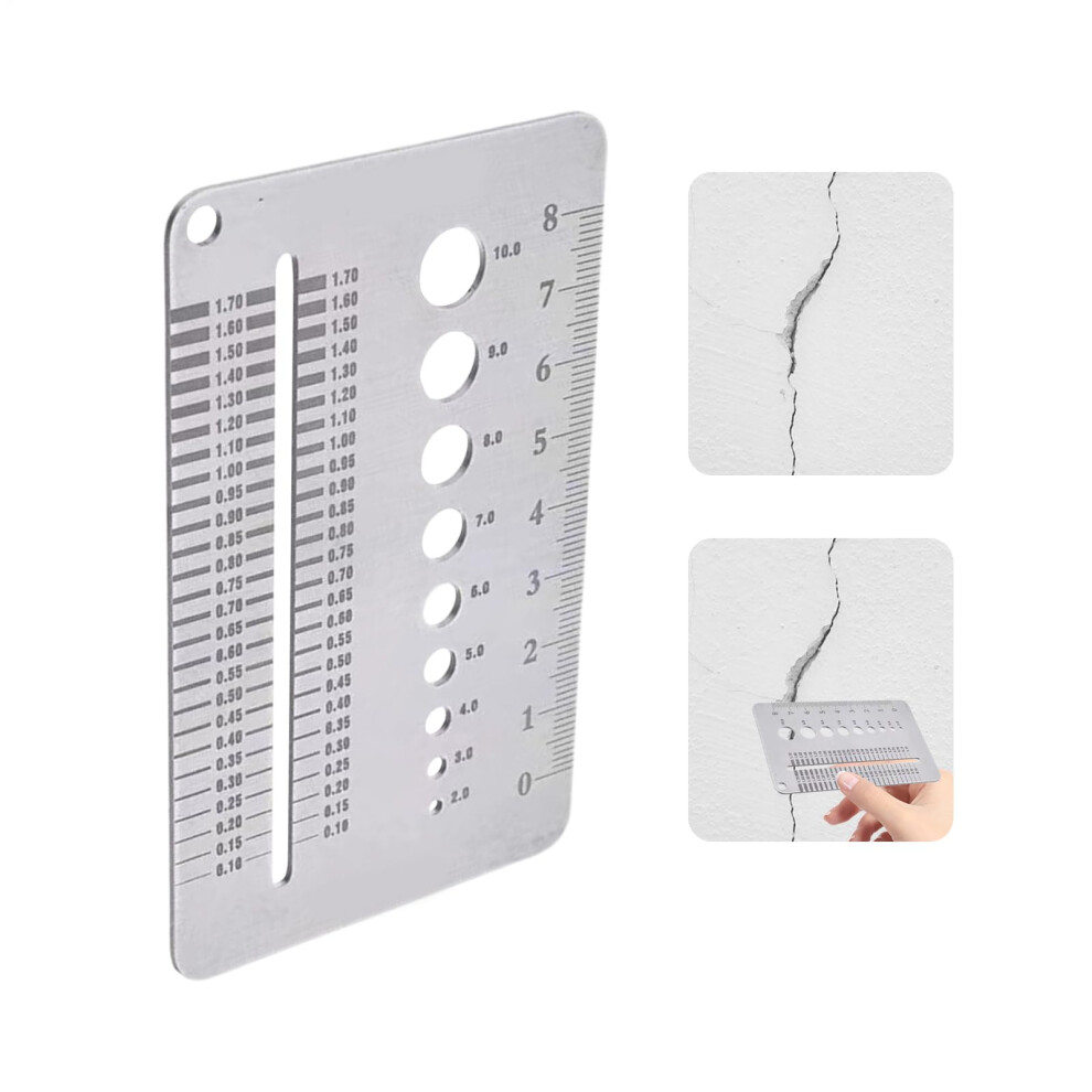 Crack Width Gauge Stainless Steel Gap Measuring Tool For Home Wall Construction Inspection Monitoring 9119770995957