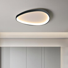 Modernes dimmbares ovales Dreieck-LED-Deckenlicht 42 cm mit Fernbedienung, Schwarz
