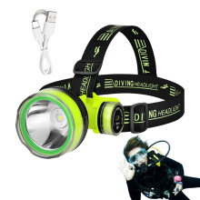 Underwater Lamp Waterproof LED Dive Light, Rechargeable 5700K Q902 Headlight, 2 Modes, For Diving Swimming Hiking