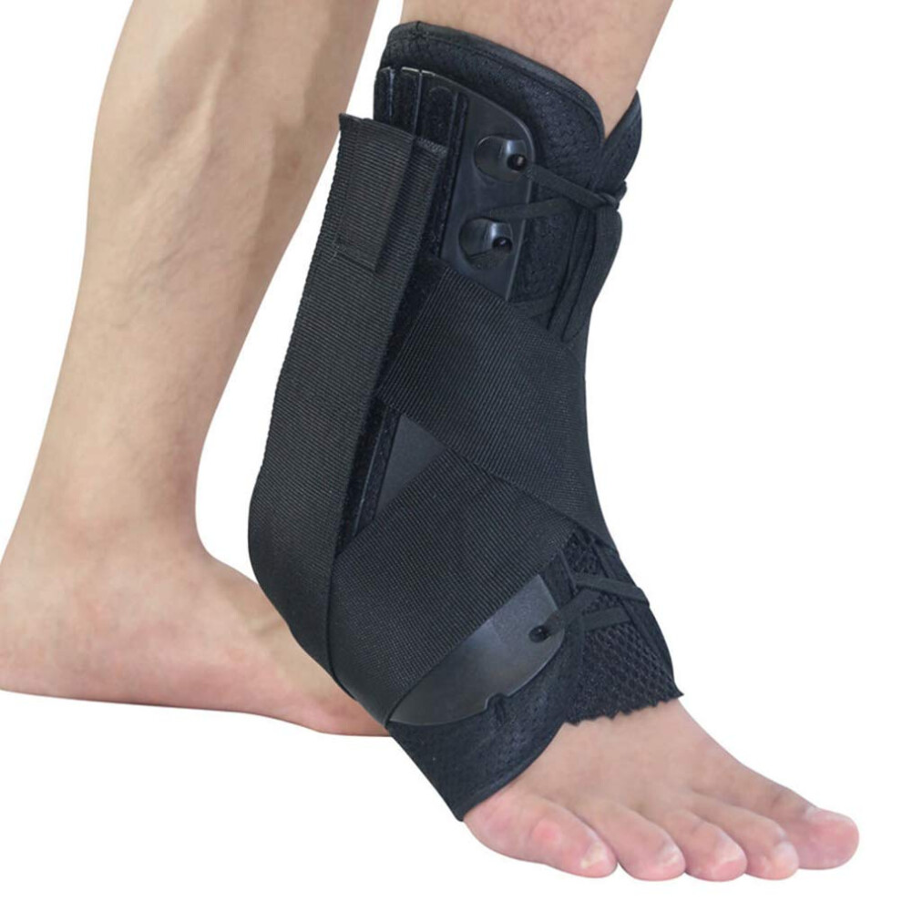 Ankle Brace with Adjustable LaceUp Support for Running, Achilles Tendon and Joint Stabilization