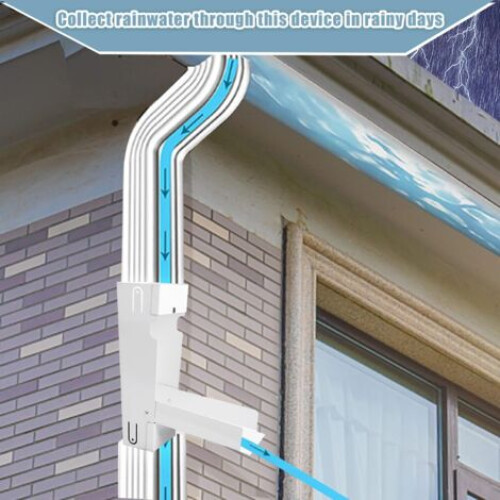 Rainwater Collector Kit, Rectangular Gutter Water Collector, Rainwater Collection System, Universal Rainwater Diverter for Gutter Downspout 2