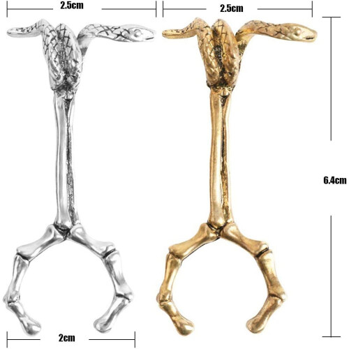 Κομψή λαβή χεριού Skeleton, σετ χρυσών και ασημένιων μεταλλικών κλιπ για άνετες 1