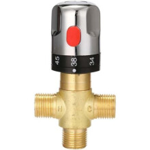 Adjustable Bathroom Thermostatic Mixer Brass Water Mixer Hot/Cold Water Mixing Temperature Control Valve for Household Water Heater