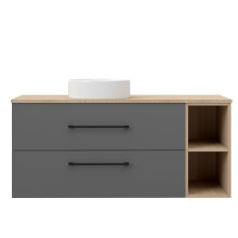 Grey Oak 1200mm Bathroom Vanity with WhiteBasin Matt Wall Hung