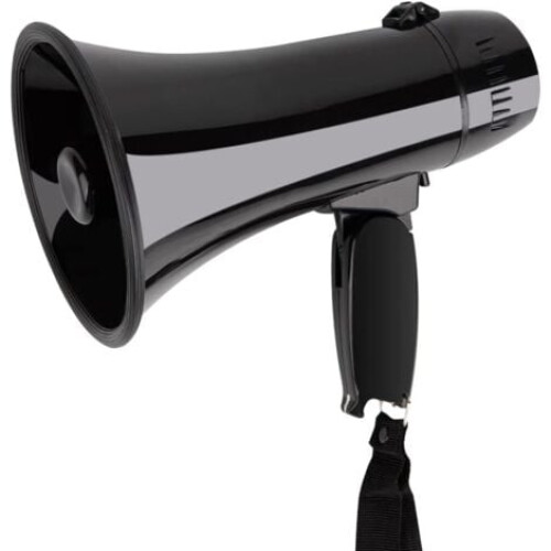 20W Portable Megaphone Speaker with Volume Control and Strap, Black