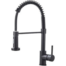 Black Kitchen Faucet 360 Swivel Kitchen Mixer Tap High Arc Sink Faucet Pull Down Sprayer 2 Spray Modes Brass