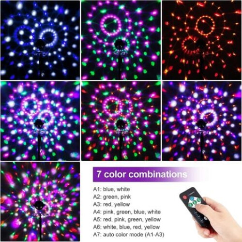 360 Rotating Disco Ball Music Activated LED Party Light Disco 2