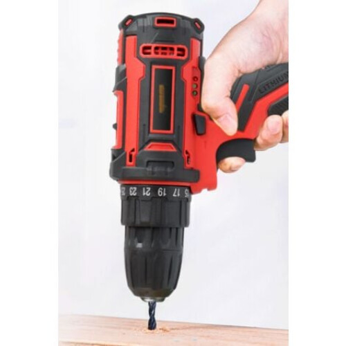 48V 28Nm Cordless Rechargeable Electric Screwdriver Impact Drill Function Red 2