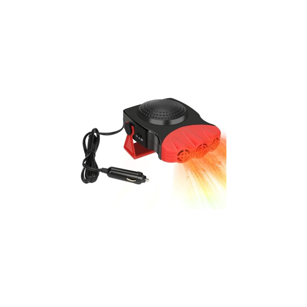 Car Heater, 150W 12V, Cigarette Lighter Plug, 2-In-1 Portable Heating Fan, Heating/Cooling, Windscreen Defroster (Red) Red 6974139610277