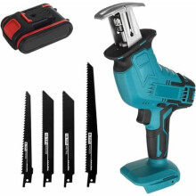 Hook Saw, One-Handed Portable Battery Electric Saw with 4 Blades 0-4000 RPM for Woodworking, Metal, Plastic (One Battery and One Charge)