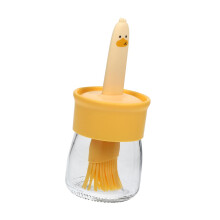 Silicone Oil Brush Bottle for BBQ Basting with Ergonomic NonSlip Handle