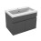 Grey 600mm Bathroom Vanity Unit with White Thick Basin Matt 2 Doors 3