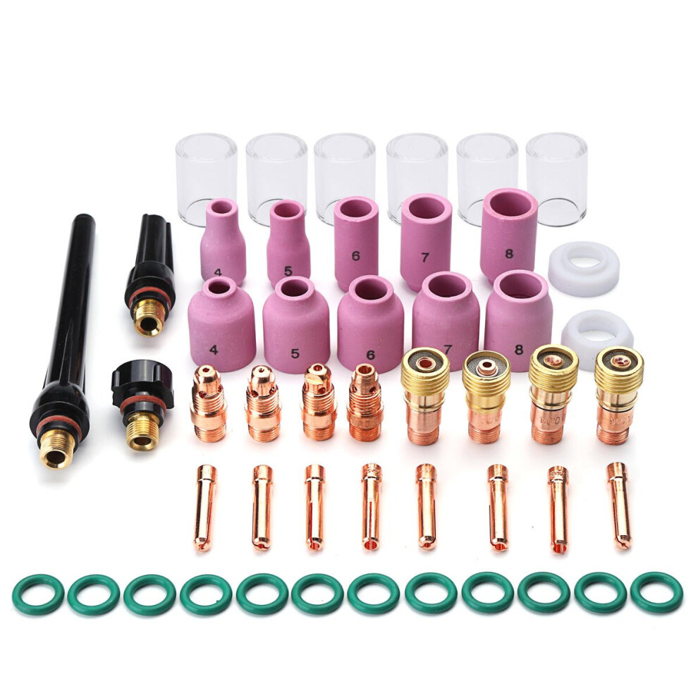 Tig Welding Stubby Gas Lens 49Piece Cup Kit #10 For Wp17/18/26 Torch 9365049300025