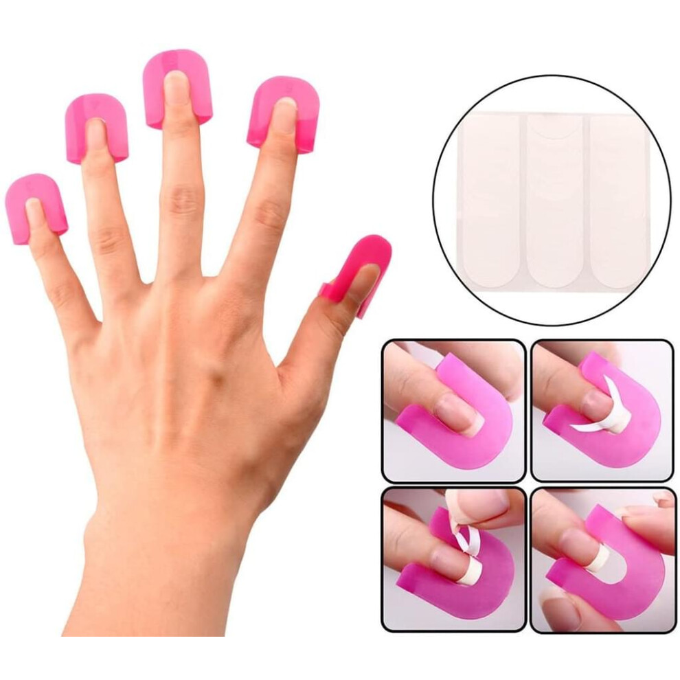 Spill Proof Manicure Tools, Plastic Nail Protectors, French Nail Design for Various Nail Shapes, Zero Cleanup, Saves Money and Time on Manicures,