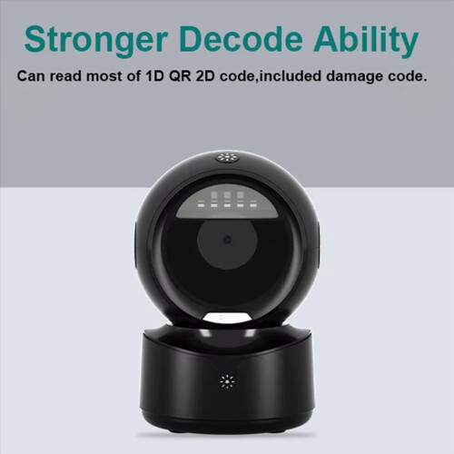 2X A5 Desktop 2D QR Barcode Scanner, Hands Free Omnidirectional USB Big Barcode Reader 1D QR Screen 2