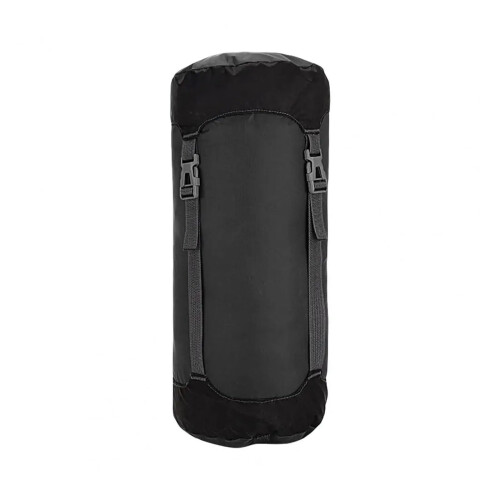 Sleeping Bag Compression Waterproof Nylon Duvet Storage Sack Adjustable Buckle Black Size Small