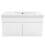 White 800mm Bathroom Vanity Unit with White Thick Basin Matt 2 Doors 3