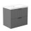 Grey 600mm Bathroom Vanity Unit with White Thick Basin Matt Wall Hung 1