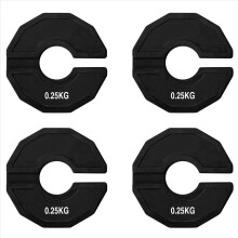 4X Gym Micro-Plates Dumbbell Fractional Weight Plate Rubber Fractional Weight Plates Add-on Change Black 0.25kg
