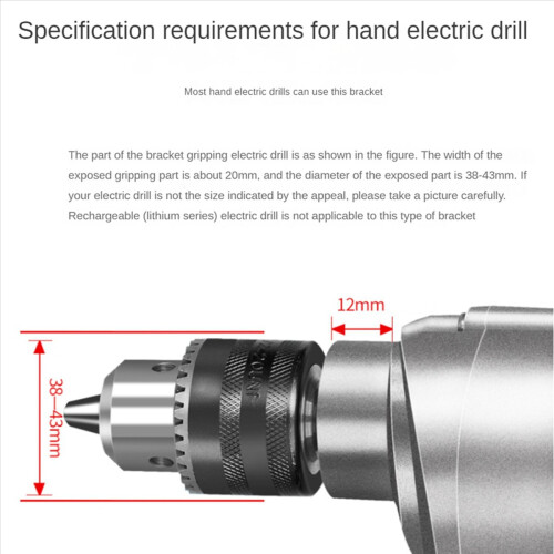 2X Square Hole Drill Bit Adapter Drill Bit Fixing Bracket Attachment Joint Mortiser Bit for Hand Electric Drill 2