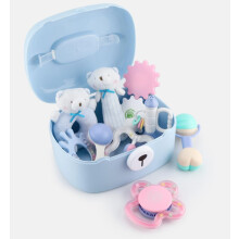 Non-Toxic Material Infant Toys, Baby Rattles With Storage Box And Bright Color, Developmental Toys For Hand-Eye Coordination (14 PCS)