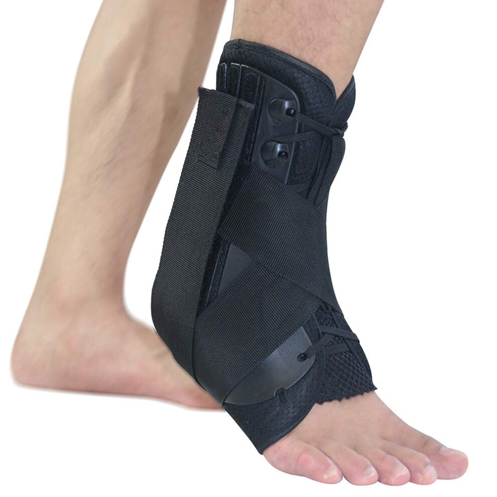 Ankle Brace with Adjustable Double Straps for Sports Injury Recovery and Pain Relief XL