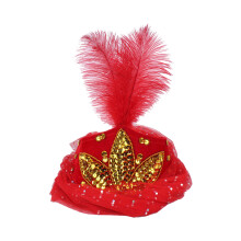 Chapeau à bijoux élégant, couvre-chef de fête-Rouge 100X75