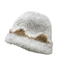 Bonnets en Crochet, chapeau chaud d'hiver, chapeau de ski-Blanc