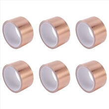 6pcs 50mmx10M Copper Adhesive Copper Foil Copper Tape Self-Adhesive Tape Roll