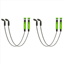 4pcs Bite Alarms Carp Fishing Swingers Bobbins for Fishing Alarm Indicator ,Chain Bite Alarm Fishing Tools Green