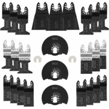 28 Oscillating Multi-Tool Accessories Universal Saw Blade for Parkside Dewalt Ryobi Bosch Cutting Wood/Metal/Plastic Corners - 2 Adapters