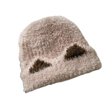 Bonnets épais pour temps froid, chapeau pour adultes,-Beige