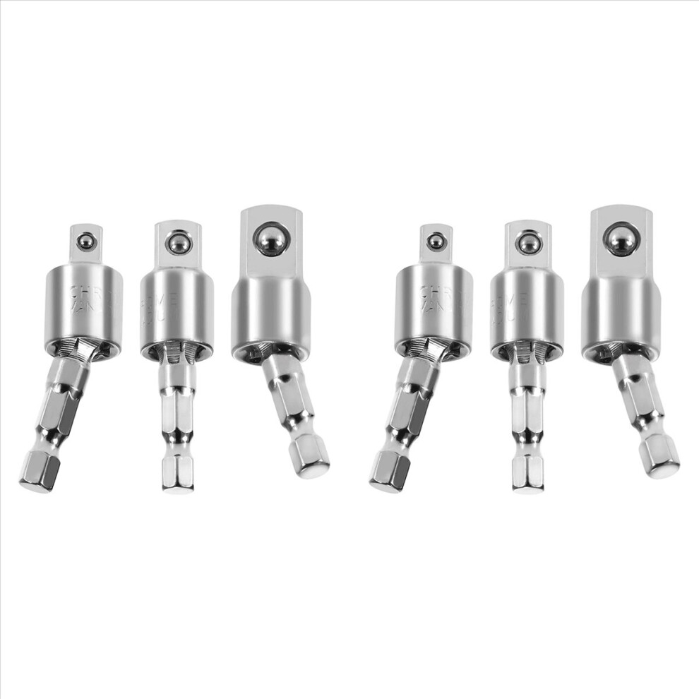 6 Pack Impact Grade Socket Adapter 360-Degree Universal Joint Swivel Socket Set, Socket To Drill Adapter 4853239011998